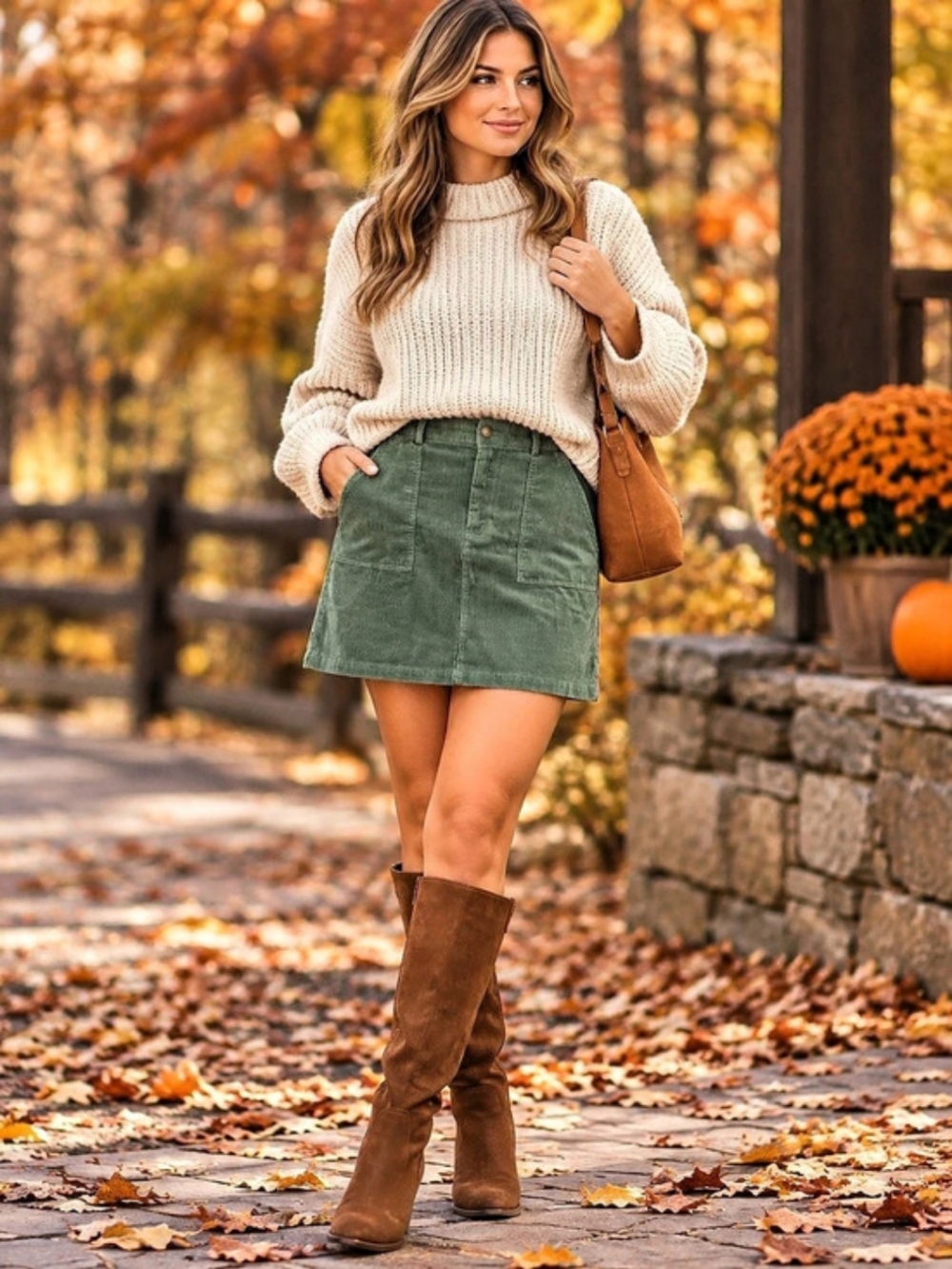 ON-34TH Women's Corduroy Utility Mini Skirt Cool Olive Size 16 NWT
